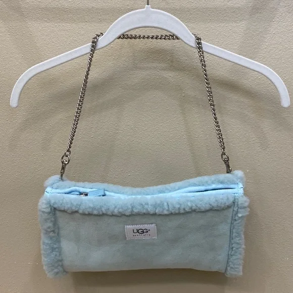 Ugg Suede Light Blue Purse Clutch